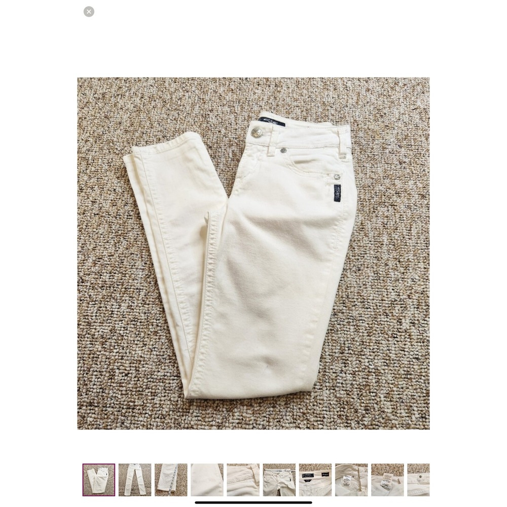 Silver Jeans Co Suki Mid‎ Skinny Cream White Stretch Jeans W26 L31